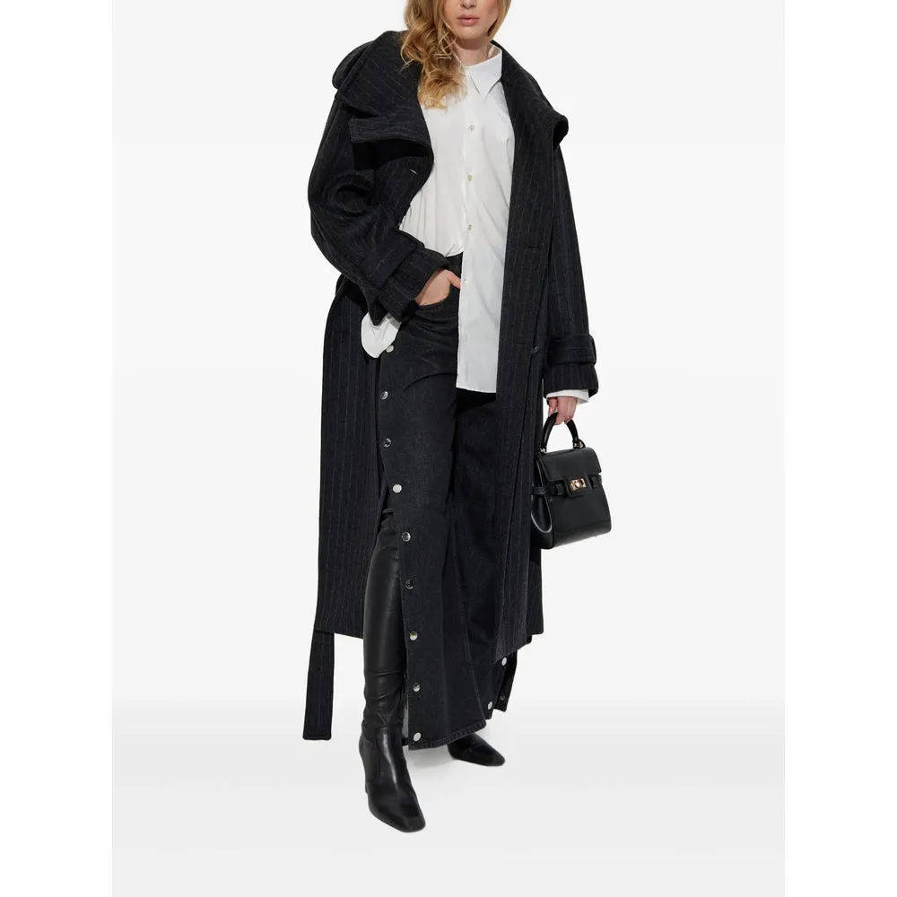 Double-Breasted Pinstripe Wool Coat sold by Lord & Taylor product image thumbnail 3