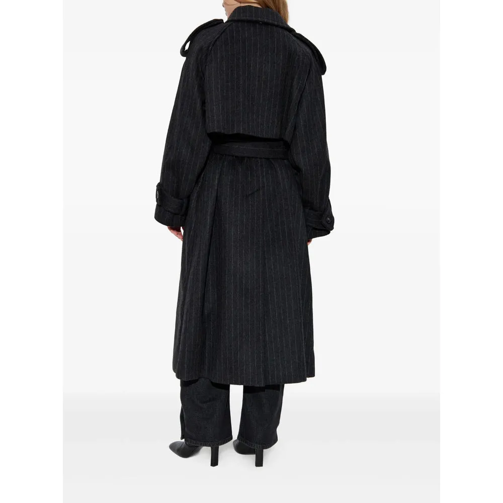 Double-Breasted Pinstripe Wool Coat sold by Lord & Taylor product image thumbnail 2