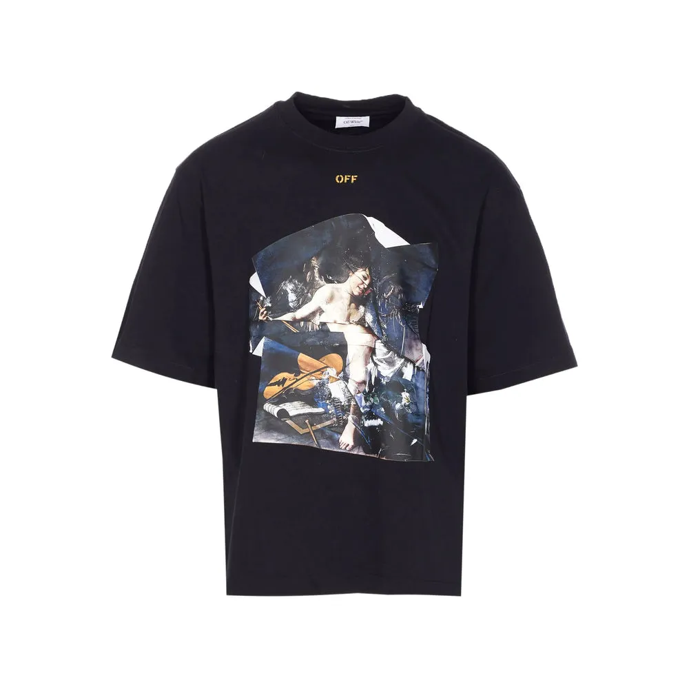 Off-White Black Crew Neck T-Shirt sold by Lord & Taylor