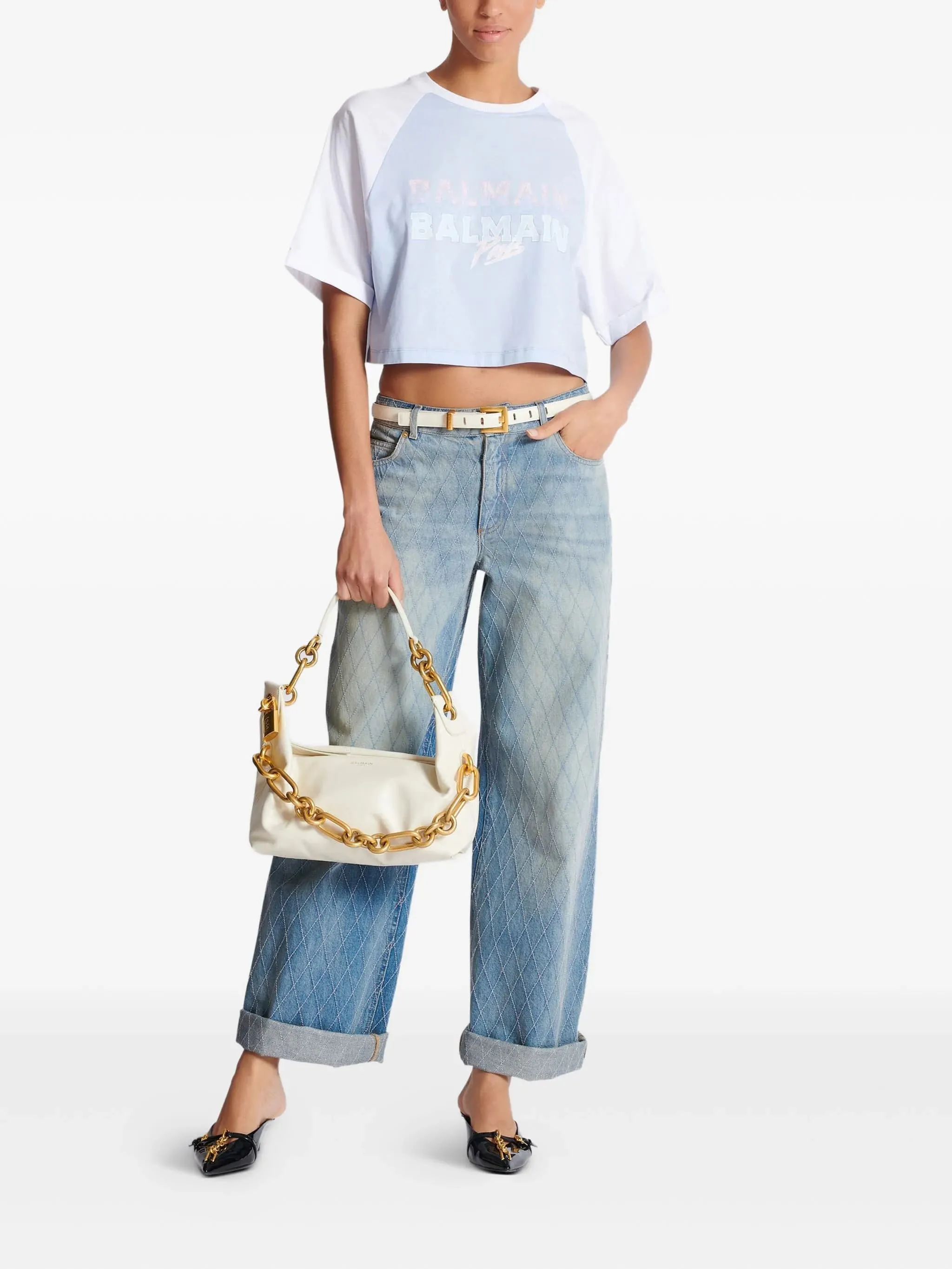 T-SHIRT WITH BALMAIN PARIS PRINT sold by Lord & Taylor product image thumbnail 3