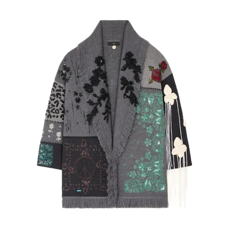 Charcoal Patchwork Wool Sweater sold by Lord & Taylor
