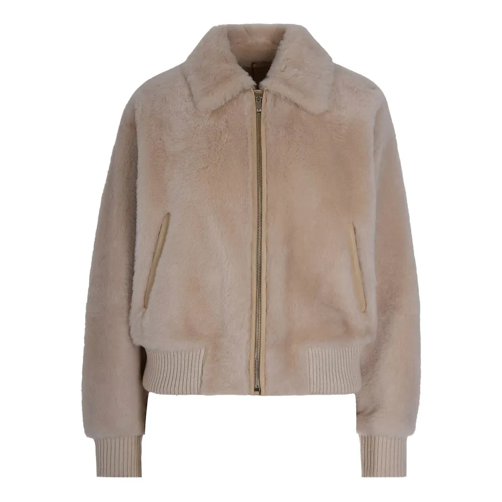 Ribbed Hem Shearling Jacket sold by Lord & Taylor