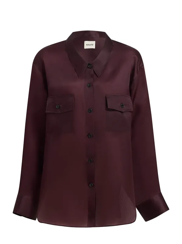 Khaite NY Matteo Shirt in Almandine sold by Lord & Taylor