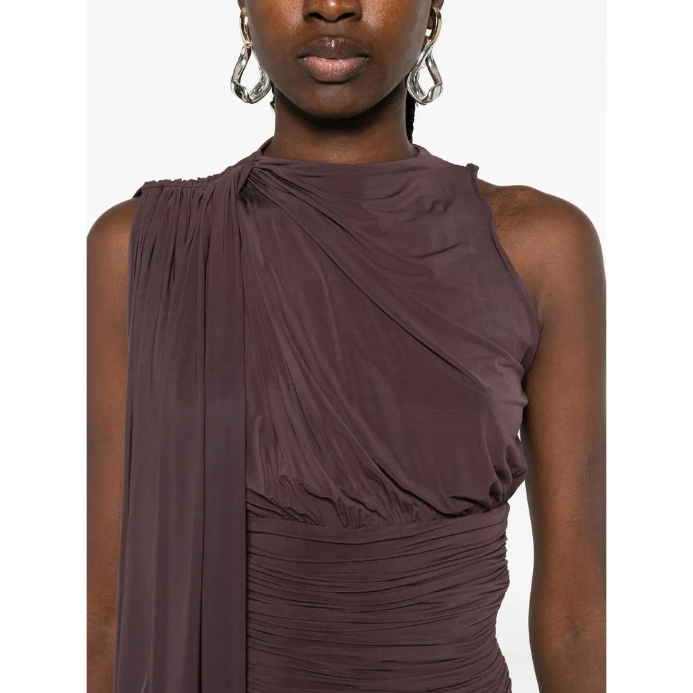 Magda Butrym Draped Burgundy Dress sold by Lord & Taylor product image thumbnail 5