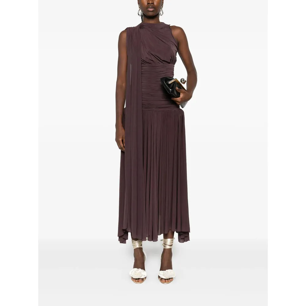 Magda Butrym Draped Burgundy Dress sold by Lord & Taylor product image thumbnail 4
