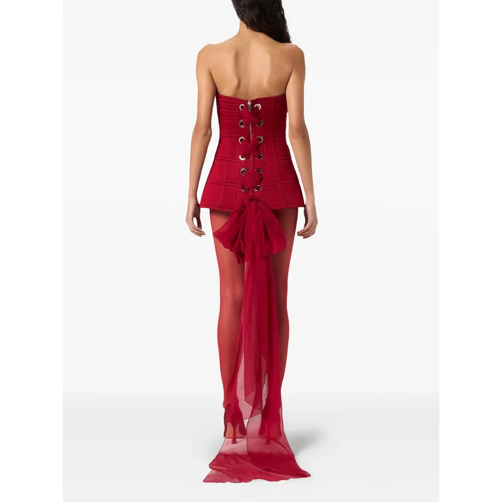 Blumarine Red Strapless Dress sold by Lord & Taylor product image thumbnail 4