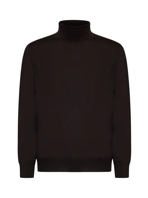 Brown Virgin Wool Turtleneck Sweater sold by Lord & Taylor