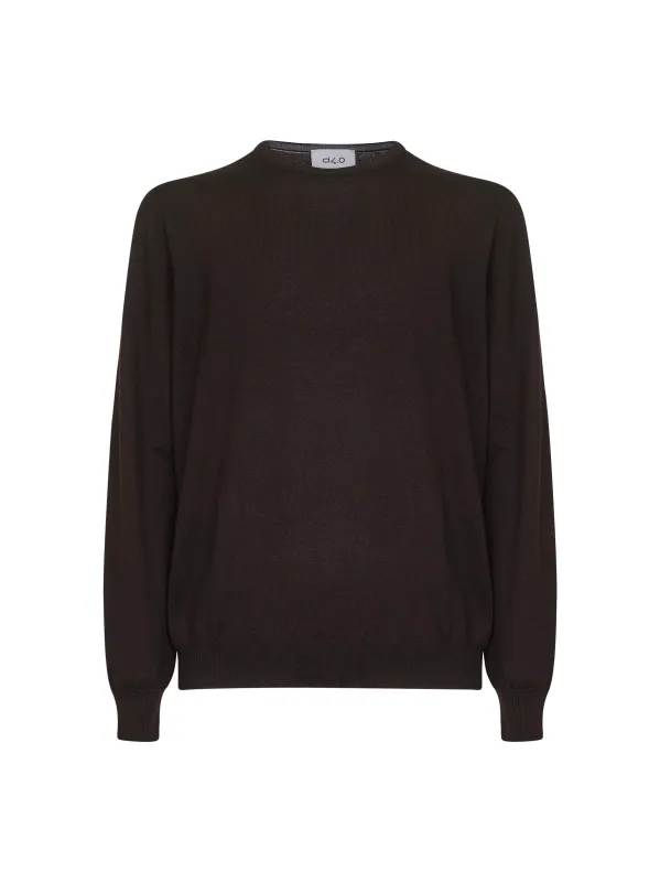 Brown Virgin Wool Knit Crewneck Sweater sold by Lord & Taylor