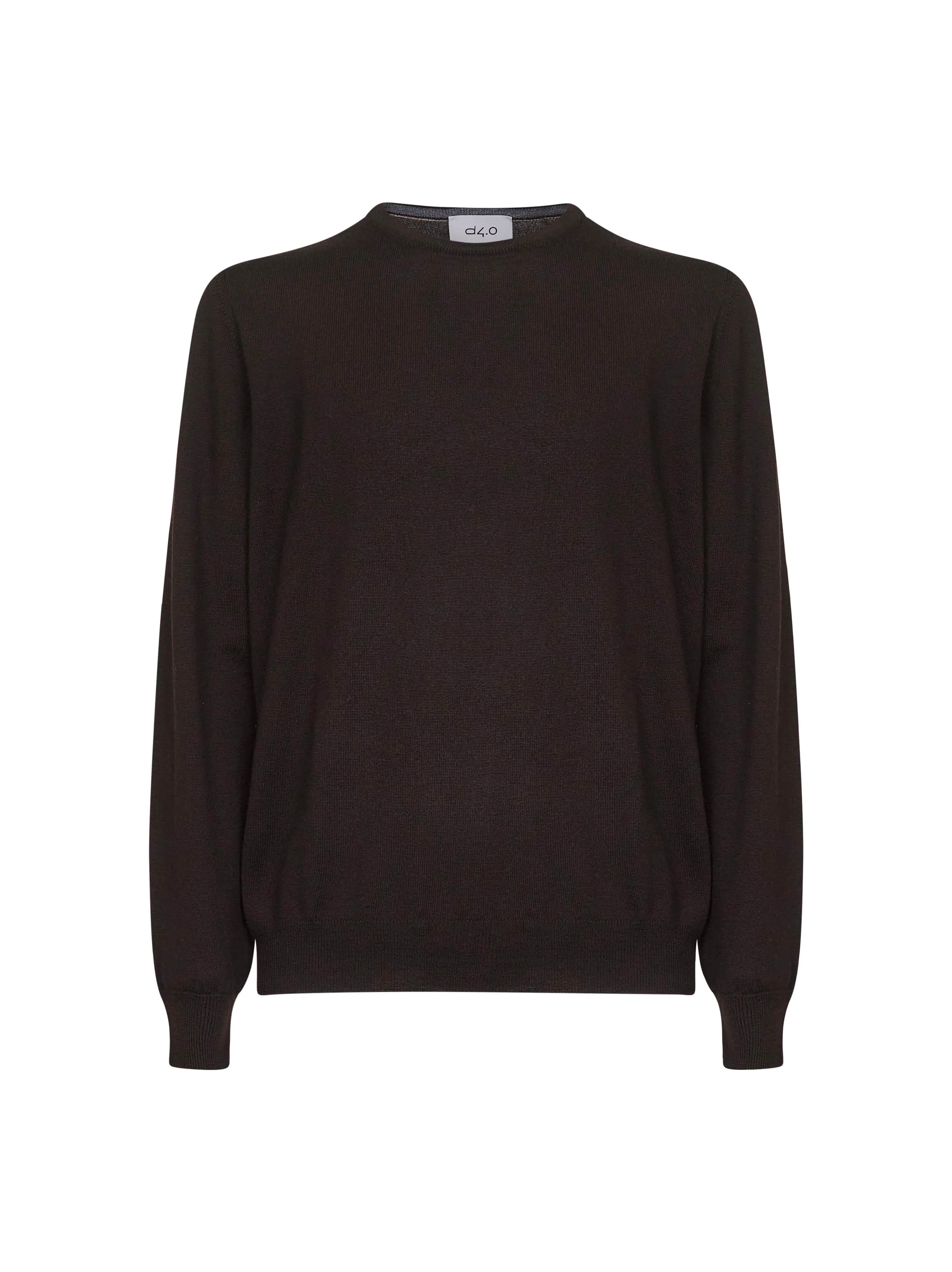 Brown Virgin Wool Knit Crewneck Sweater sold by Lord & Taylor