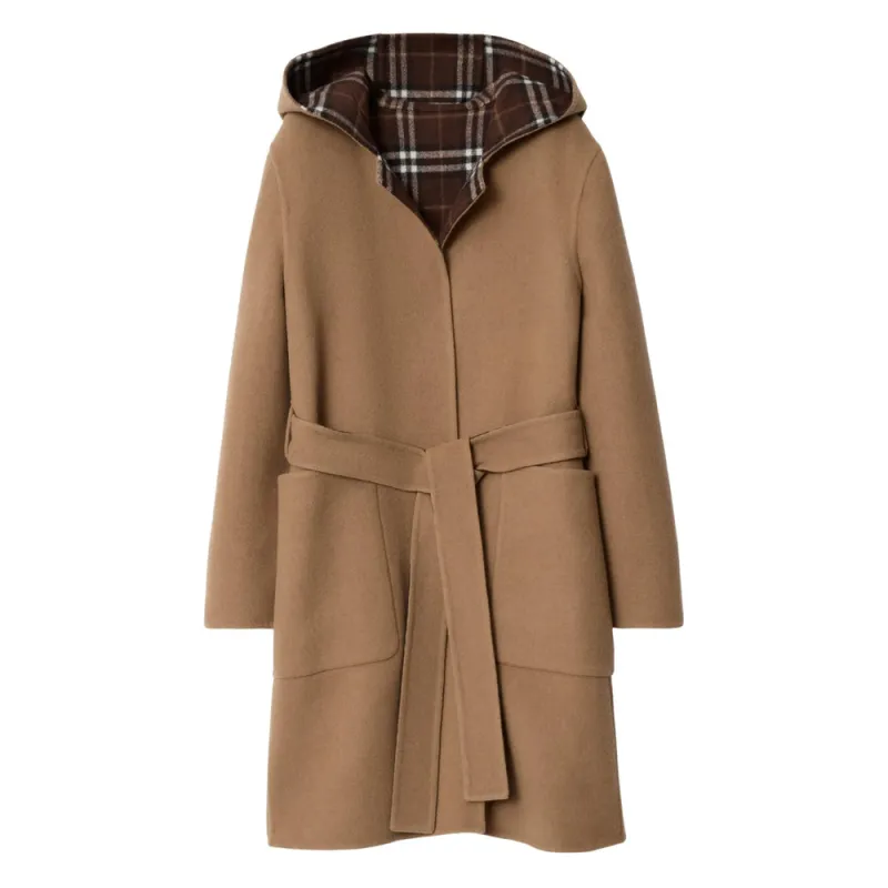 Camel Double-Faced Hooded Wrap Coat sold by Lord & Taylor