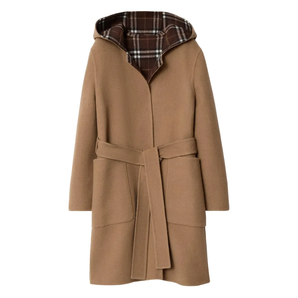 Camel Double-Faced Hooded Wrap Coat sold by Lord & Taylor