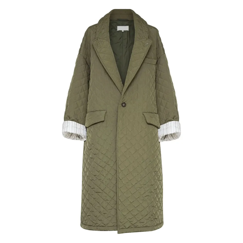 Olive Green Diamond Quilted Coat sold by Lord & Taylor