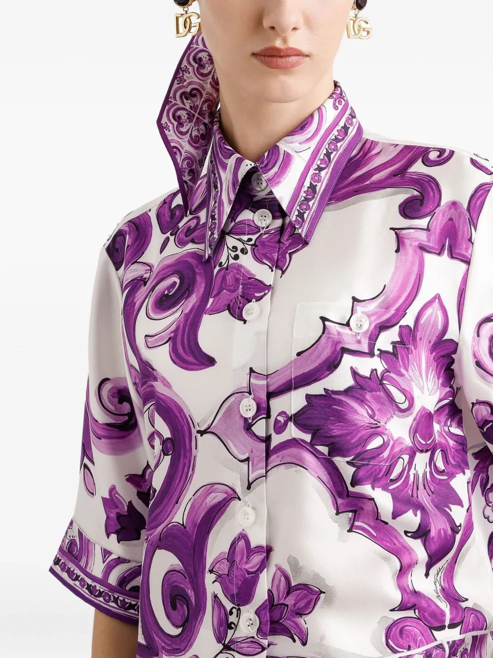 SILK SHIRT WITH MAIOLICA PRINT sold by Lord & Taylor product image thumbnail 4