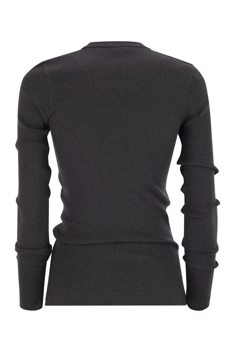 COTTON JERSEY T-SHIRT WITH DAZZLING CHALK STRIPE EMBROIDERY sold by Lord & Taylor product image thumbnail 2