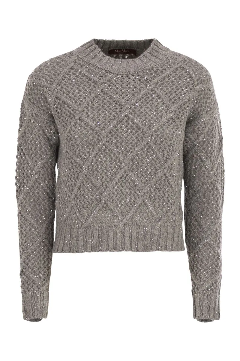 ELLADE - BOXY WOOL AND CASHMERE JUMPER WITH SEQUINS sold by Lord & Taylor