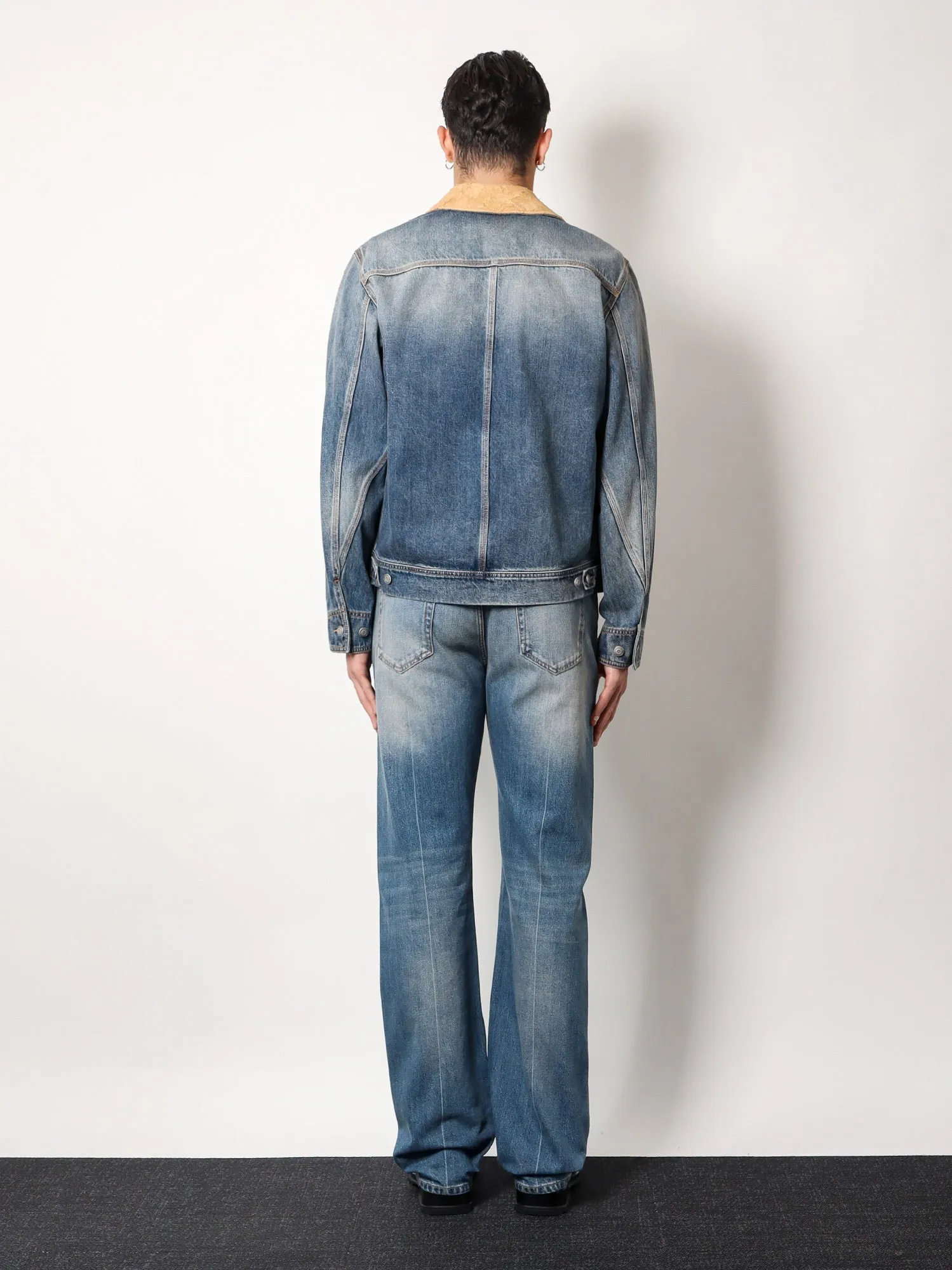 Washed Blue Denim Jacket with Suede Collar sold by Lord & Taylor product image thumbnail 4