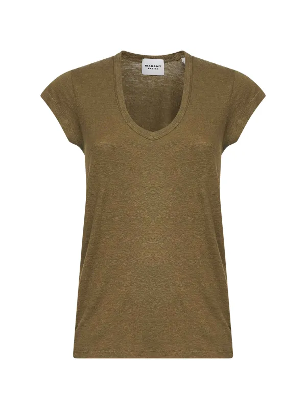 Khaki Lightweight Linen T-Shirt sold by Lord & Taylor