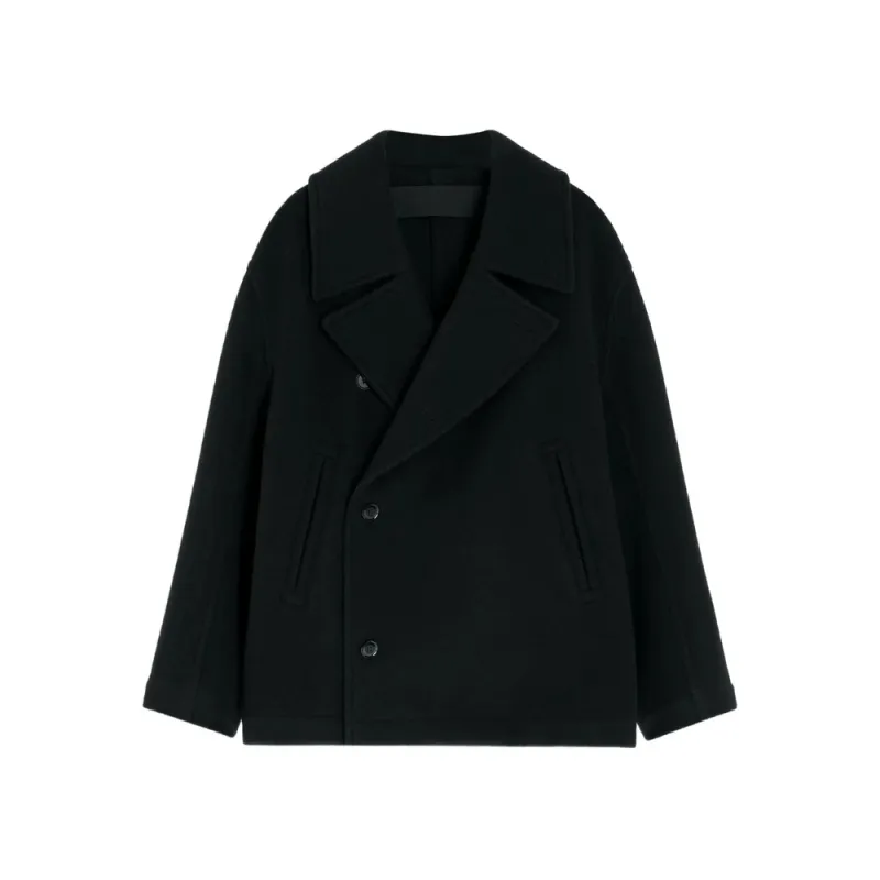 Lemaire Black Double-Breasted Coat sold by Lord & Taylor