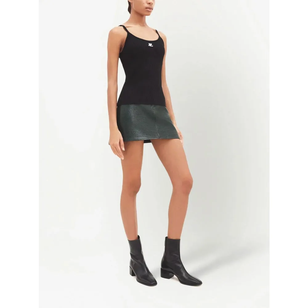 Courrèges Black Stretch Cotton Top sold by Lord & Taylor product image thumbnail 3