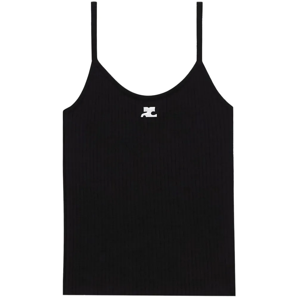 Courrèges Black Stretch Cotton Top sold by Lord & Taylor