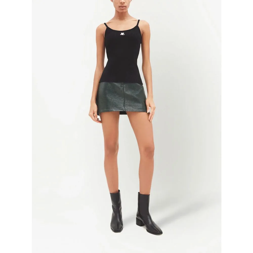 Courrèges Black Stretch Cotton Top sold by Lord & Taylor product image thumbnail 2