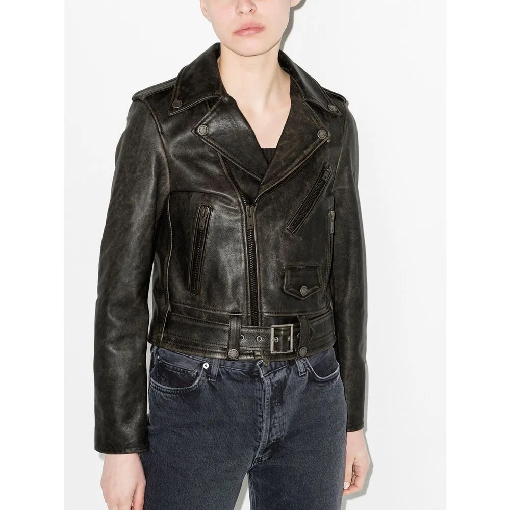 Golden Goose Distressed Leather Jacket sold by Lord & Taylor product image thumbnail 2
