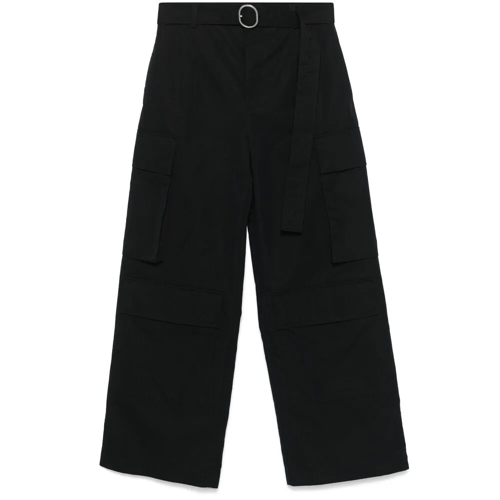 Jil Sander Black Wide-Leg Trousers sold by Lord & Taylor