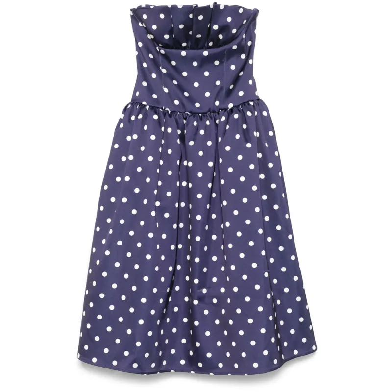 Navy Blue Strapless Dress made by Self-Portrait