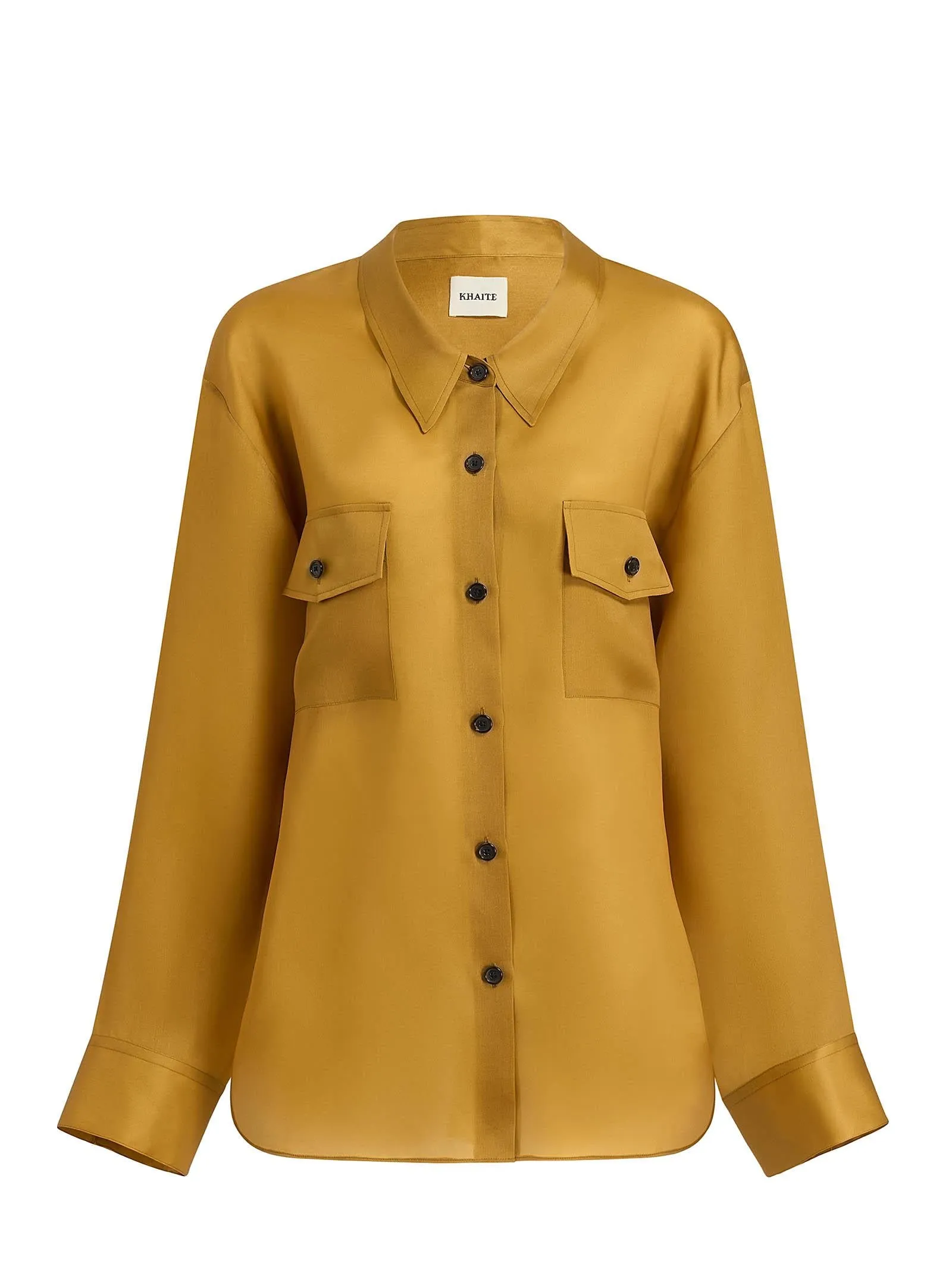 Khaite NY Matteo Shirt in Ochre Yellow sold by Lord & Taylor