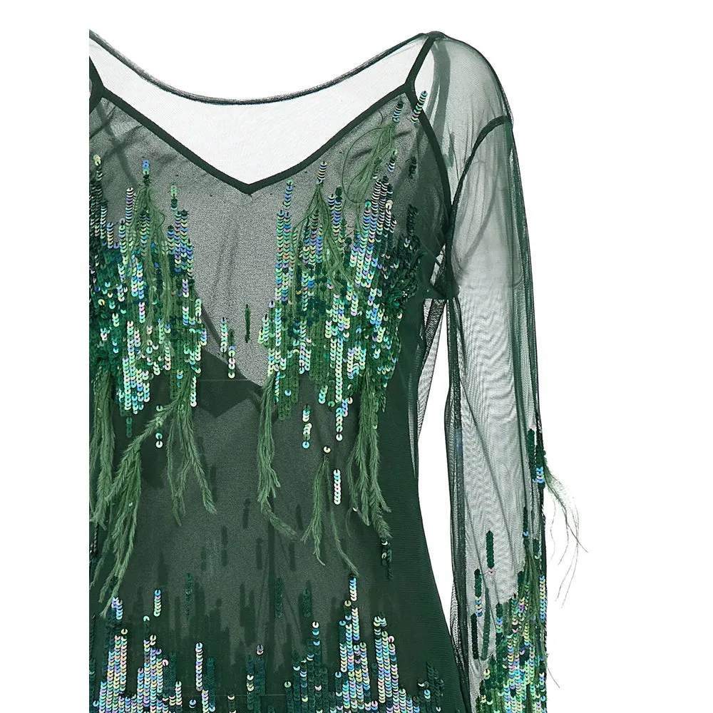 Pinko Green Sequin Dress sold by Lord & Taylor product image thumbnail 4