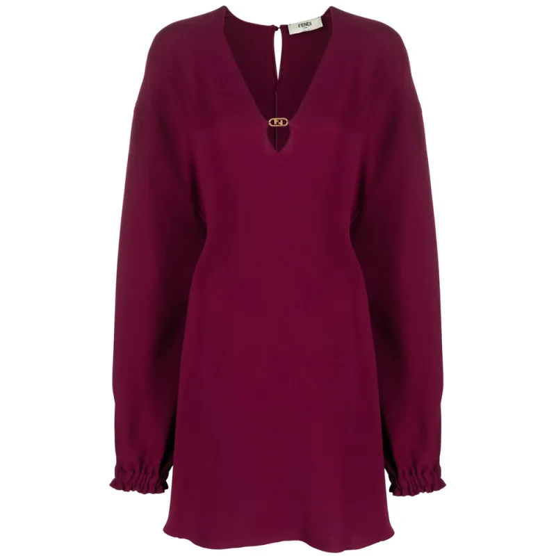 Fendi Burgundy Silk Dress sold by Lord & Taylor