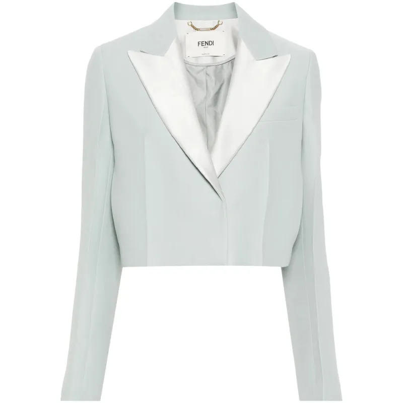Fendi Light Blue Wool-Silk Blend Blazer sold by Lord & Taylor