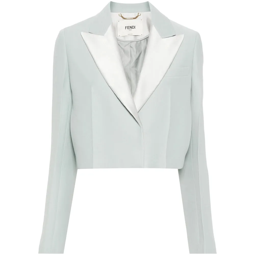 Fendi Light Blue Wool-Silk Blend Blazer sold by Lord & Taylor