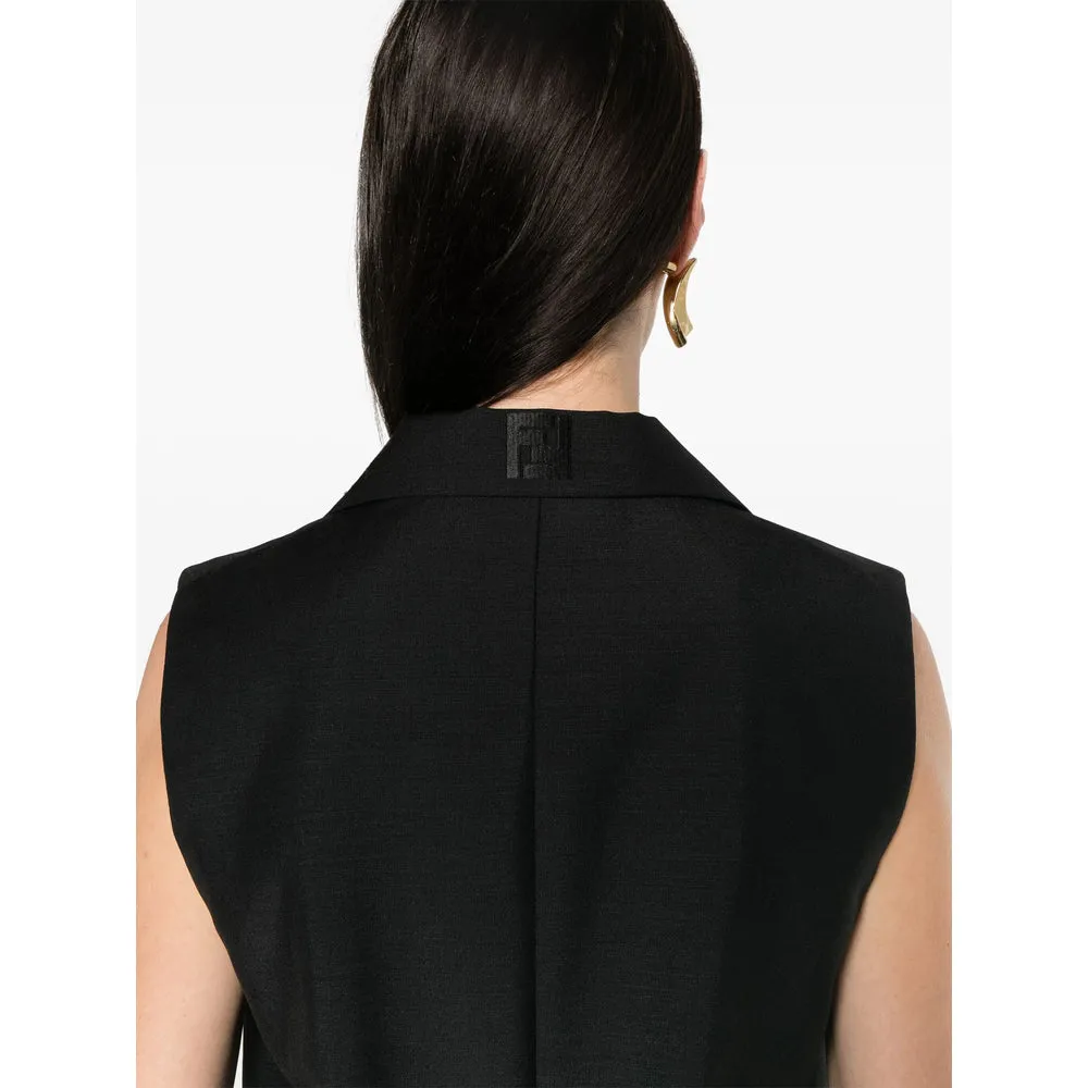 Fendi Black Mohair-Wool Blend Waistcoat sold by Lord & Taylor product image thumbnail 3
