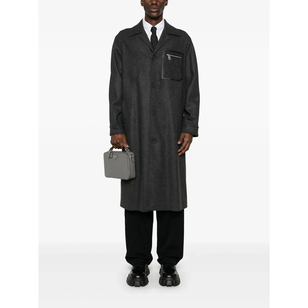 Fendi Dark Grey Cashmere Blend Coat sold by Lord & Taylor product image thumbnail 3