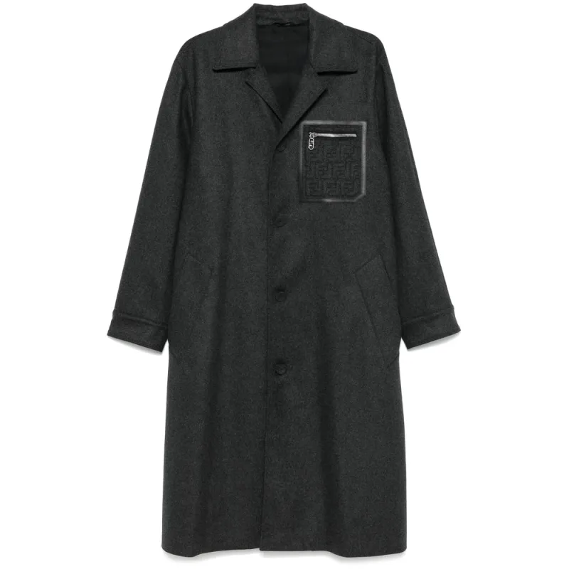 Fendi Dark Grey Cashmere Blend Coat sold by Lord & Taylor