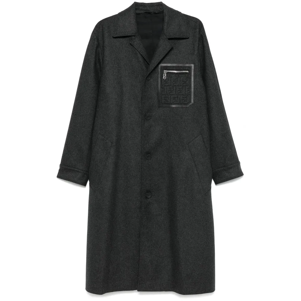 Fendi Dark Grey Cashmere Blend Coat sold by Lord & Taylor