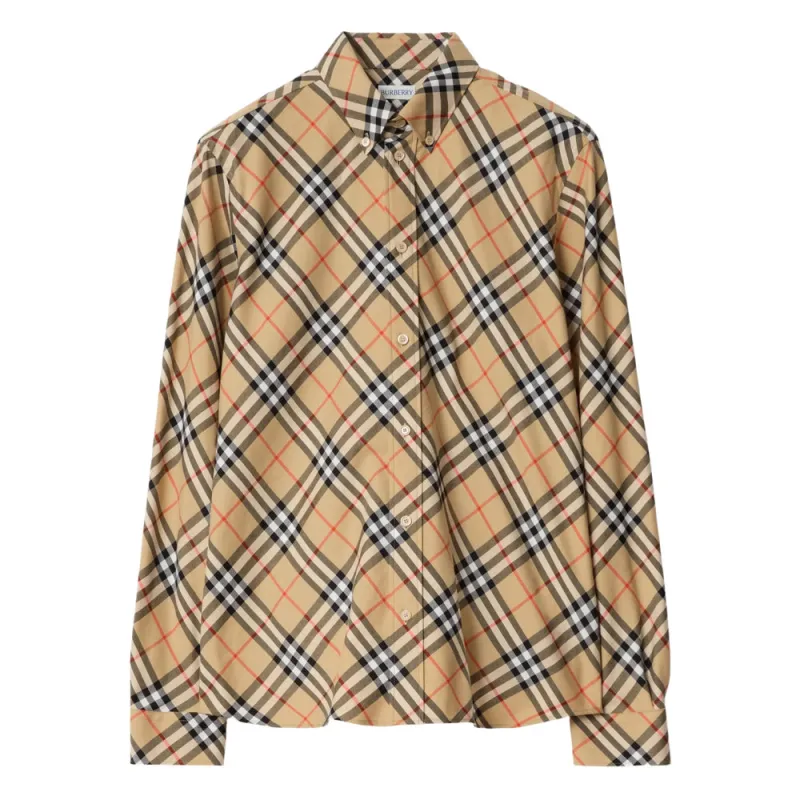 Burberry Sand Beige Cotton Shirt sold by Lord & Taylor