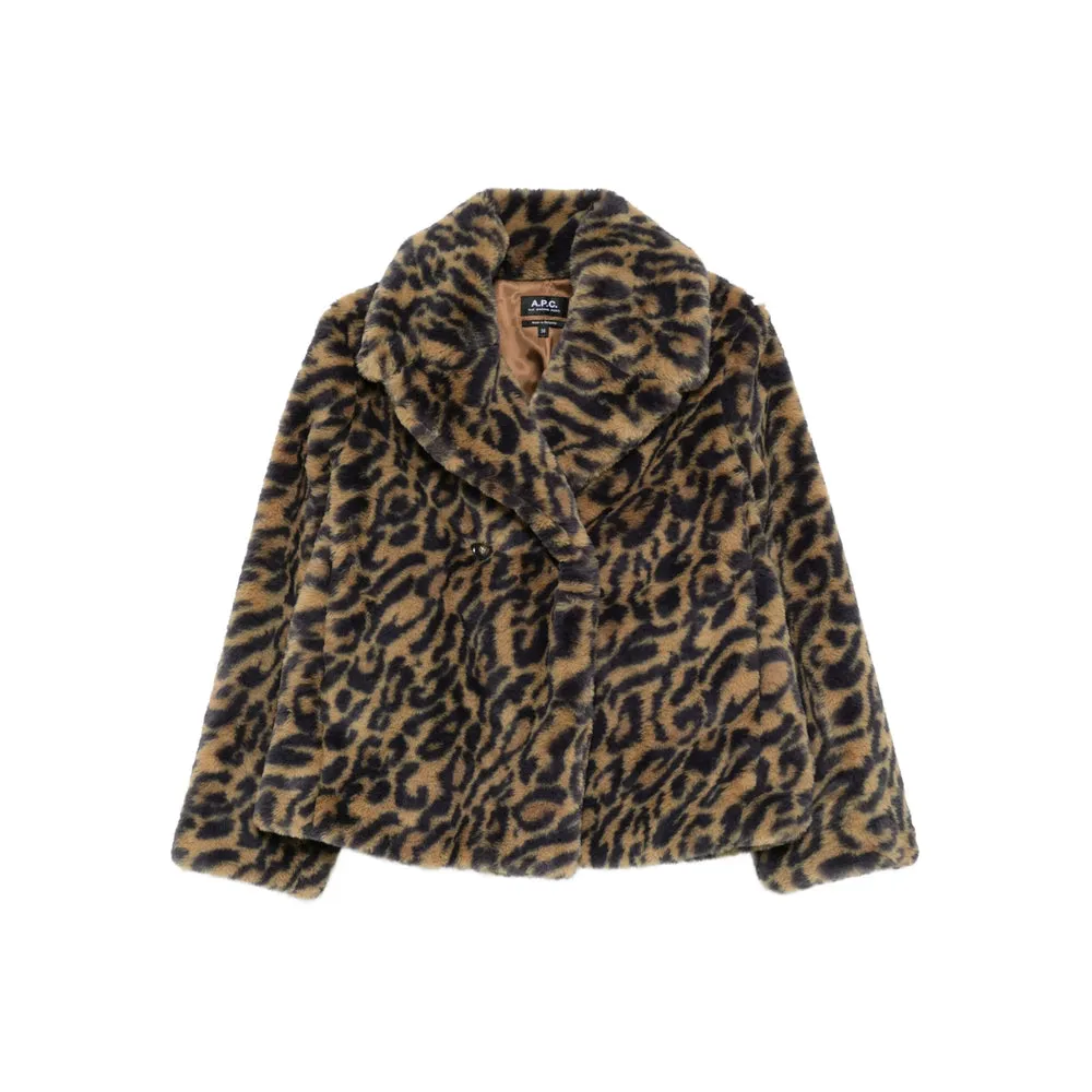 A.P.C. Brown Leopard Print Coat sold by Lord & Taylor