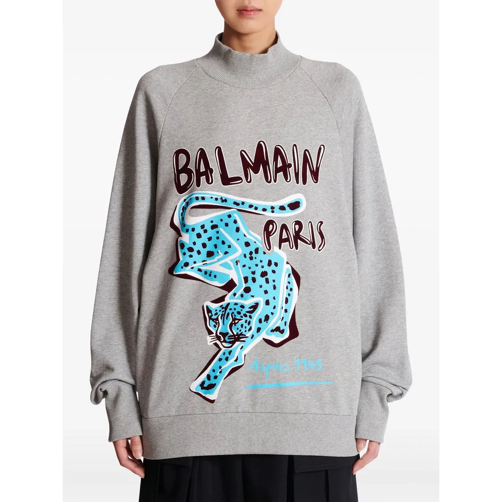 Balmain Grey Cheetah Print Sweatshirt sold by Lord & Taylor product image thumbnail 3