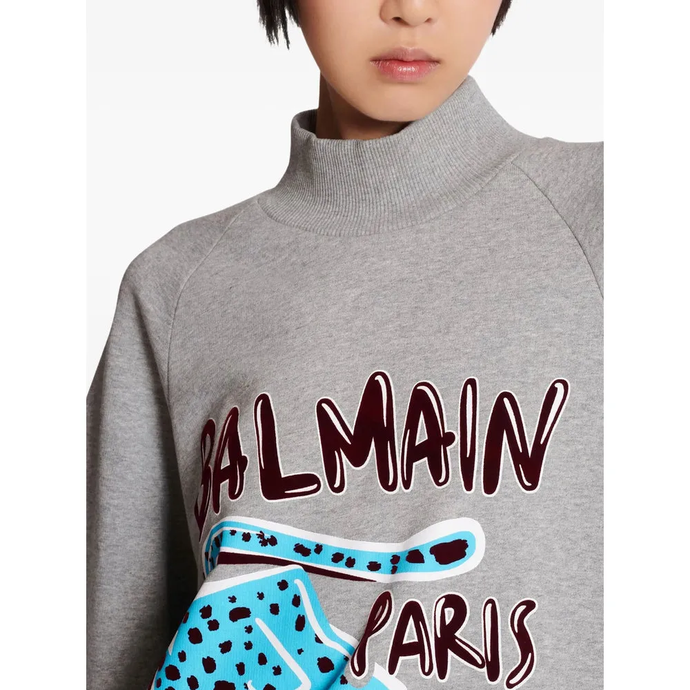 Balmain Grey Cheetah Print Sweatshirt sold by Lord & Taylor product image thumbnail 5