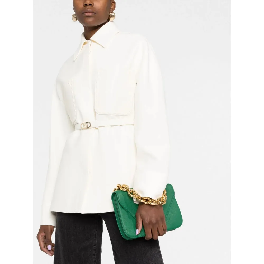 Fendi Beige Wool-Silk Blend Outerwear sold by Lord & Taylor product image thumbnail 4