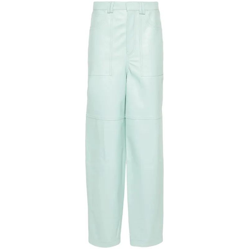 Light Blue Lambskin Wide Leg Trousers sold by Lord & Taylor