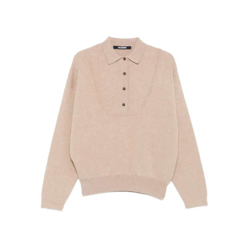 Jacquemus Beige Polo Neck Sweater sold by Lord & Taylor