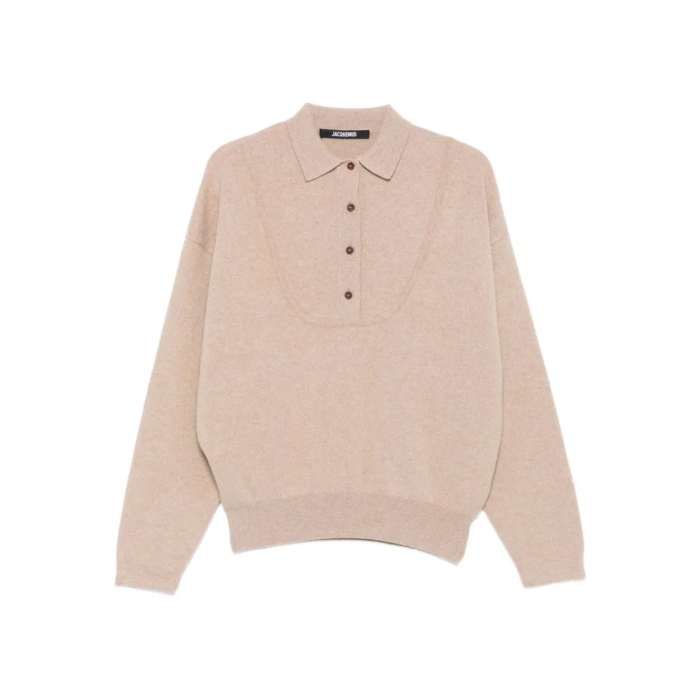 Jacquemus Beige Polo Neck Sweater sold by Lord & Taylor