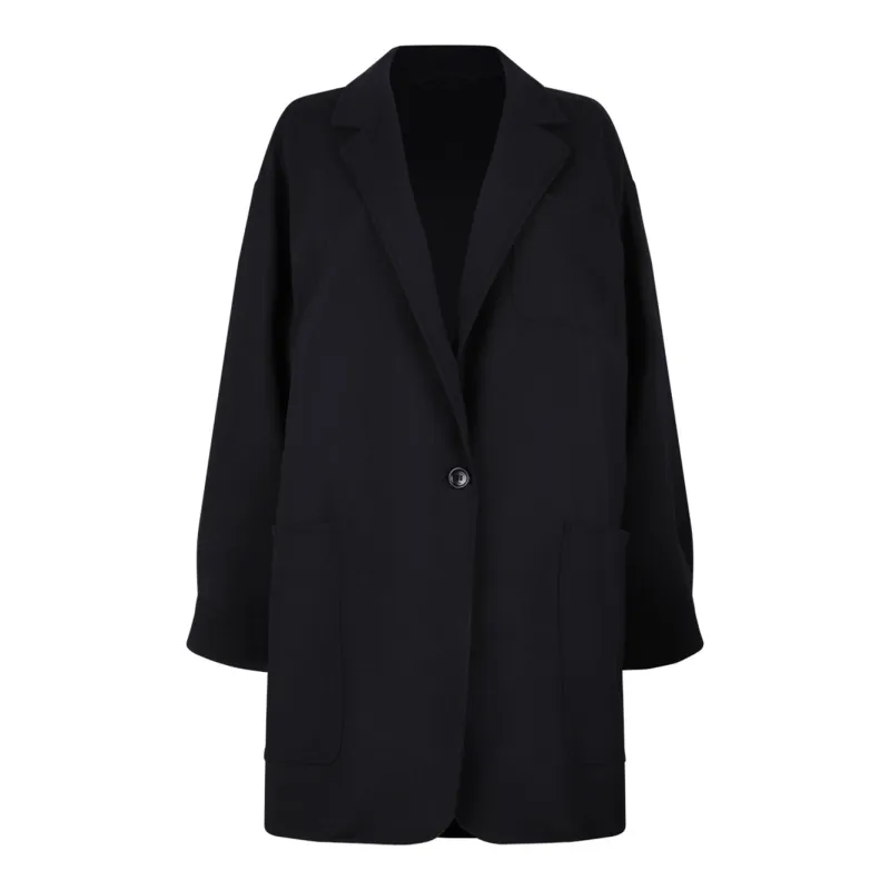 BLACK VIRGIN WOOL JACKETS made by MaxMara