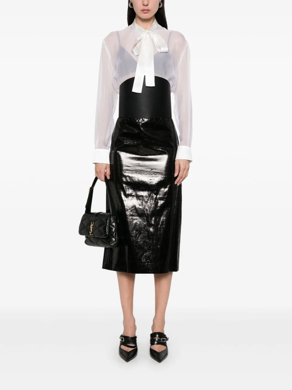 WHITE SILK SHIRT sold by Lord & Taylor product image thumbnail 5