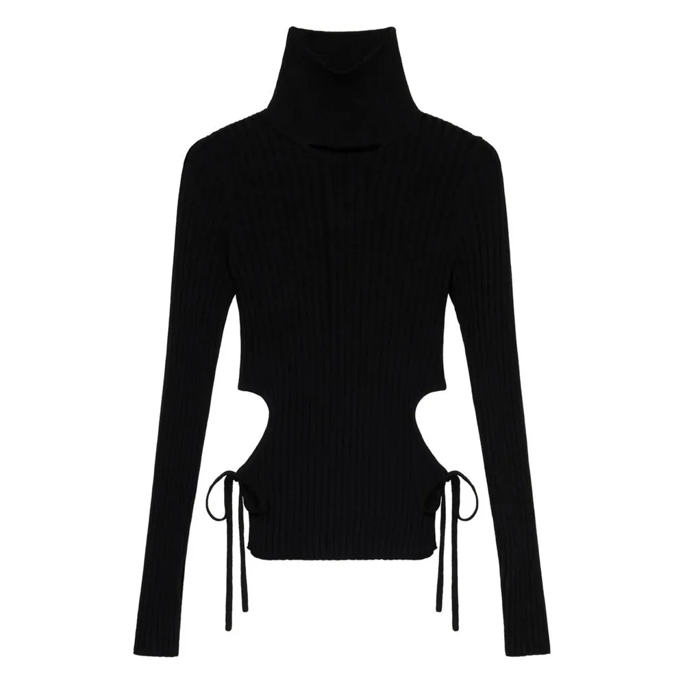 Blumarine Black Ribbed Knit Sweater sold by Lord & Taylor