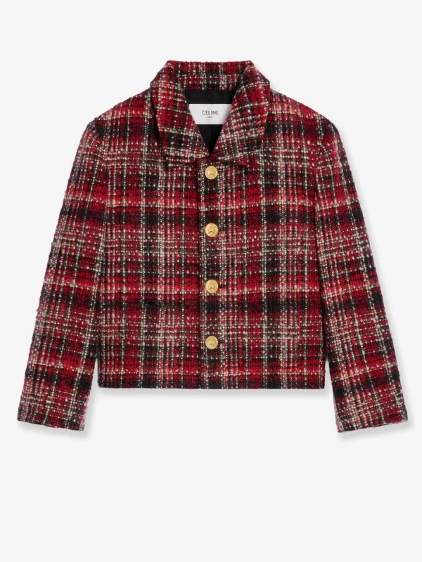 Celine Madras Wool, Cotton, and Mohair Blazer made by Celine