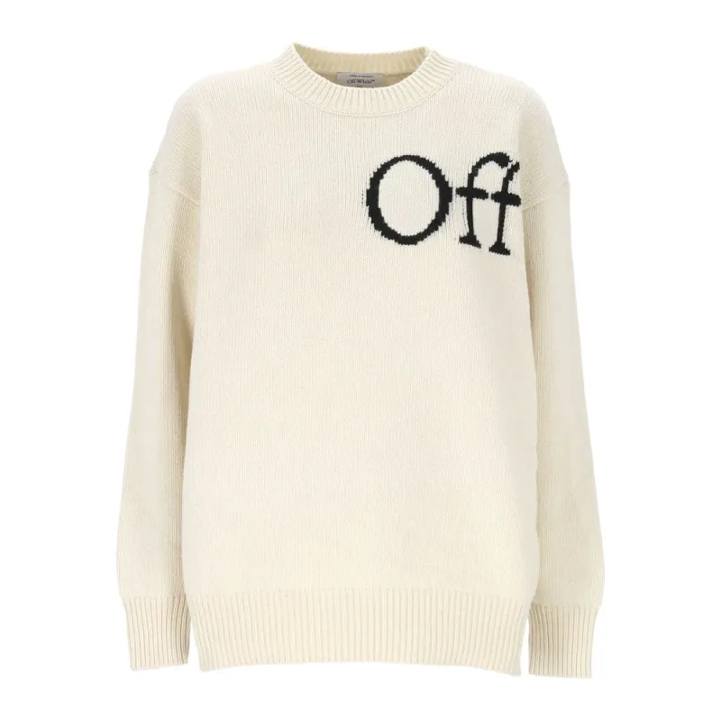 Off-White Intarsia Logo Sweater sold by Lord & Taylor